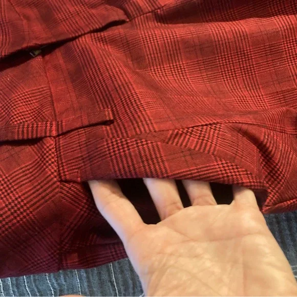 L.A.M.B. Gwen Stefani Plaid Y2K Punk Rock Pants black red skinny low rise - Picture 8 of 16